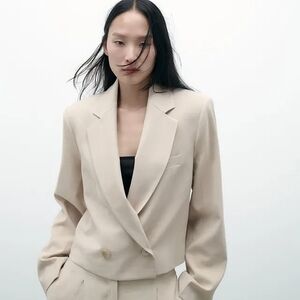 Zara cropped double breasted jacket